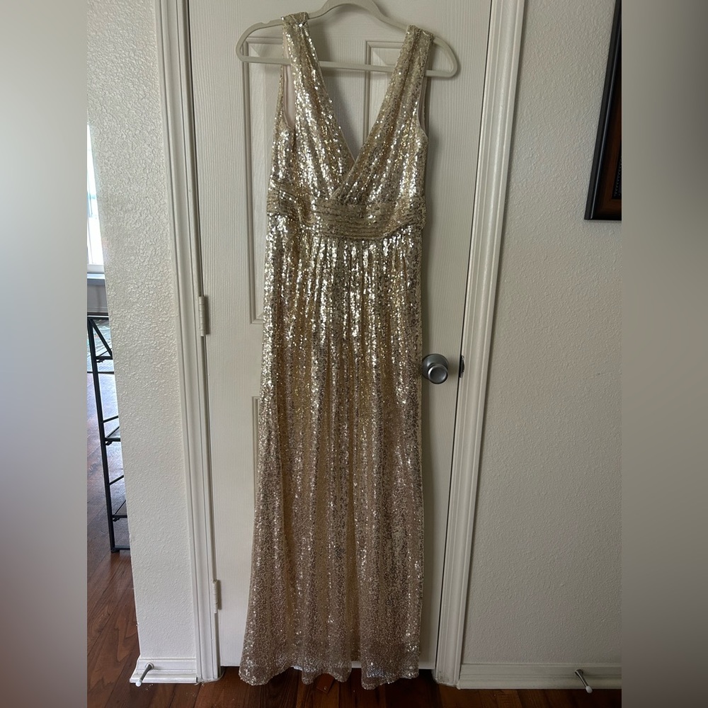 Gold sequin formal dress